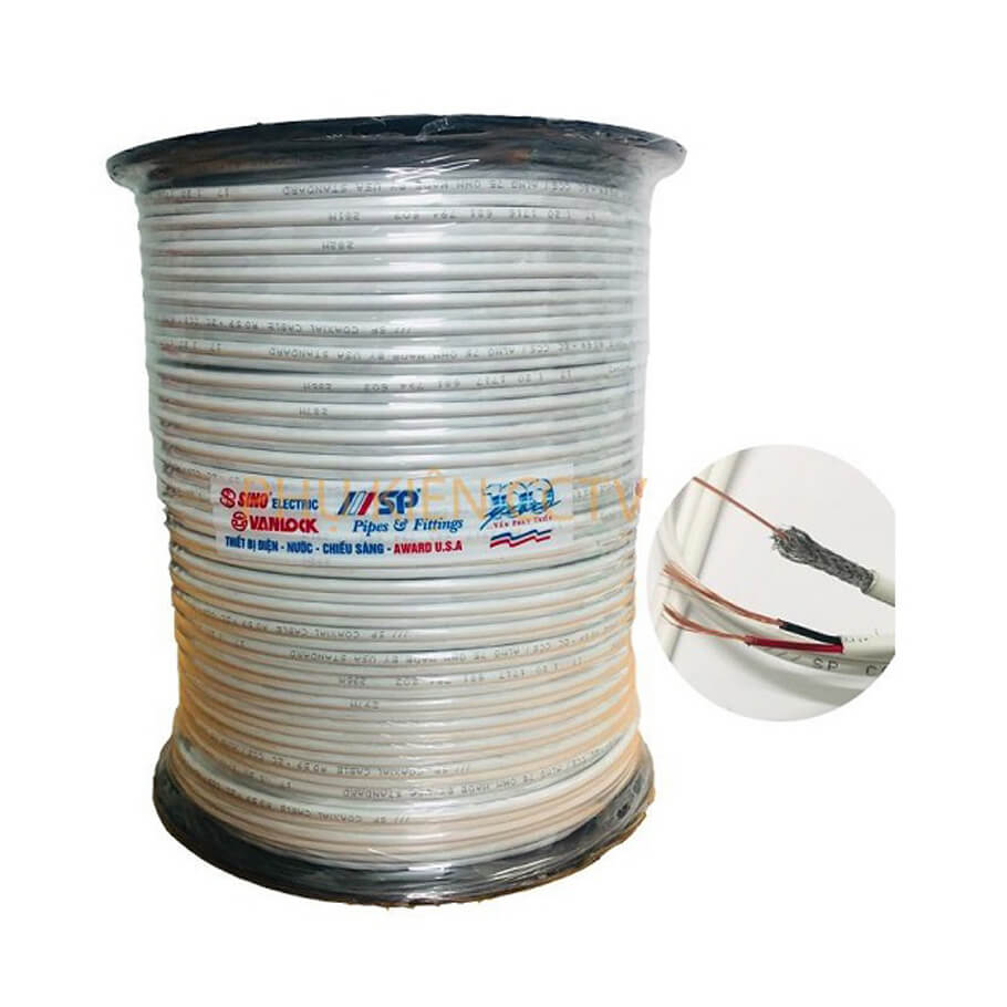 Cáp đồng trục liền nguồn RG59 + 2C SINO RG59/CCS+2CX0.4/SP/TR/CCS/SP